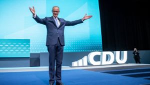 Friedrich Merz wurde als CDU-Vorsitzender wiedergewählt. Foto: dpa/Michael Kappeler