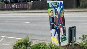 Beschmiertes Wahlplakat in Böblingen Foto: privat